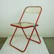 Red Plia Lucite folding chair by G. Piretti for Castelli Italy