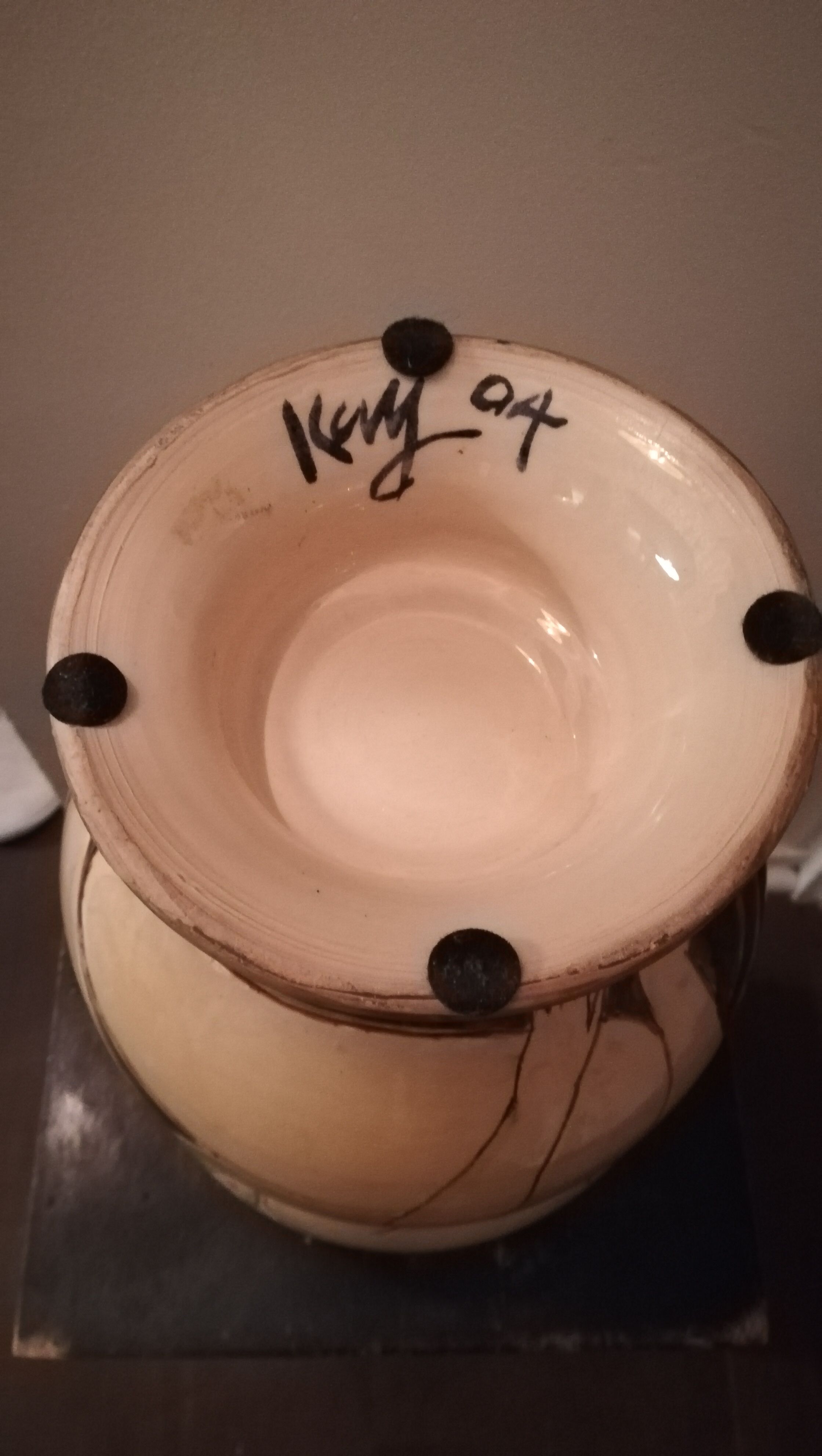 Vase ceramic by Michael kay, signed and dated 2004.