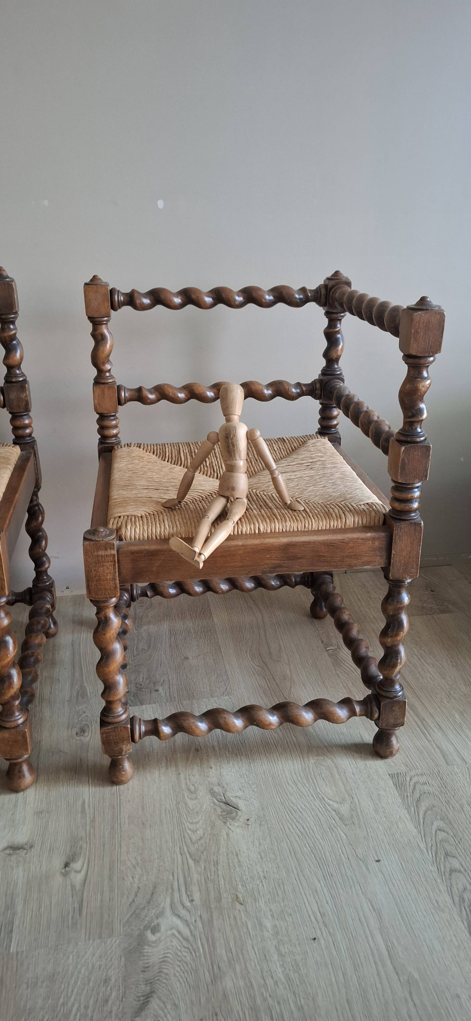Pair of corner chairs with fireside