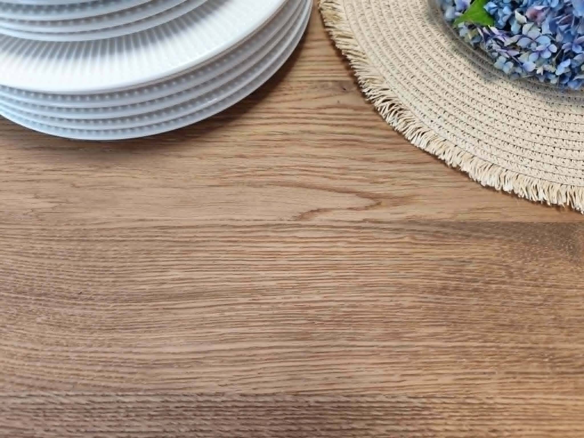 Monastery table with extension solid oak wood