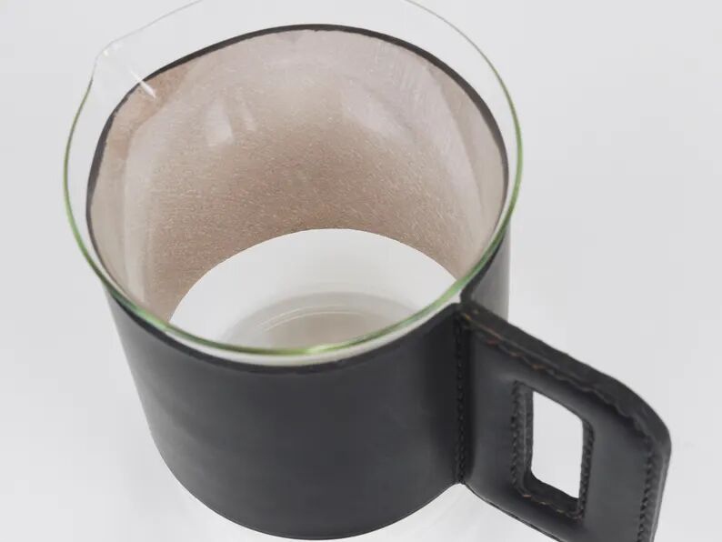 Carl Auböck Martini Set Black Leather Pitcher & Glasses, Austria, 1950s