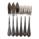 Pop-up Christmas 2022 Fish cutlery (3 knives and 3 forks) silver metal.