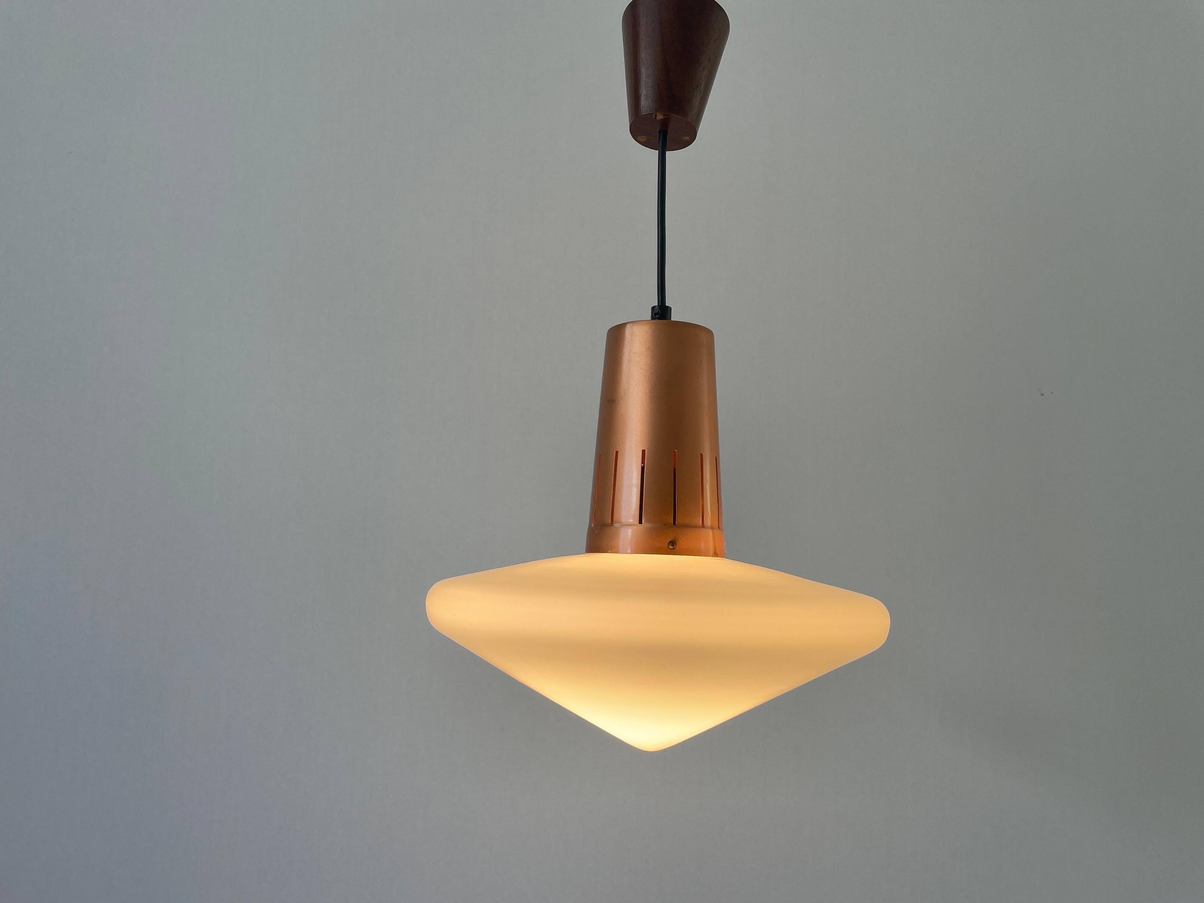 Pyramidal glass ceiling light, 1960s, Germany