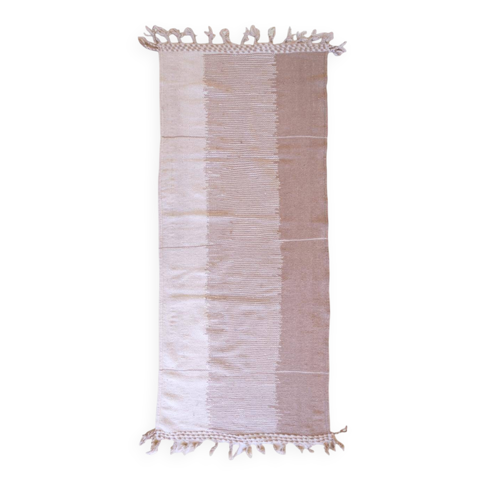 Beige Kilim Rug - 255 x 105 cm