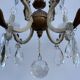 Crystal pendant chandelier wrought iron 1900