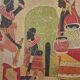 Tableau batik africain original signé "Hamidi", art sur tissu