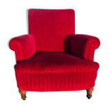 Napoleon III red velvet shepherdess chair