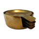 Set 5 pieces of 4 individual ashtrays in old brass