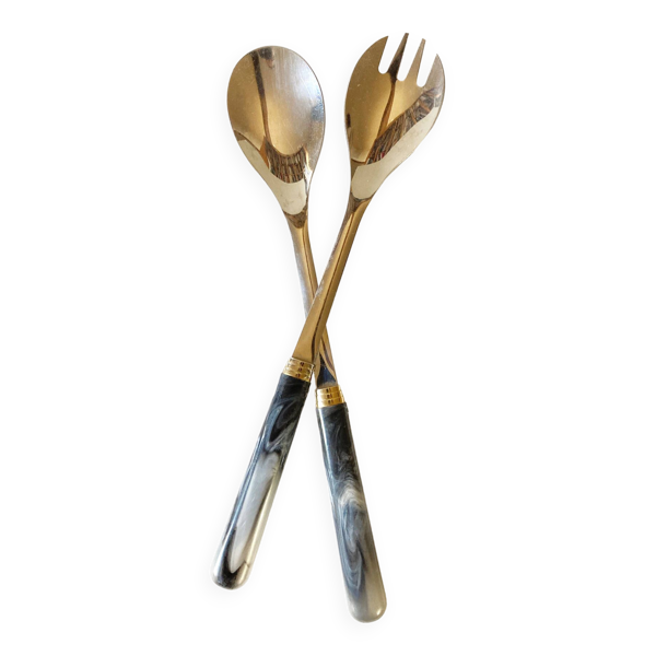 Couverts de service en inox et bakélite, Guy Degrenne