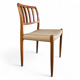 Chaise de salle à manger Niels Møller modèle 83 en teck avec nouvelle corde à papier