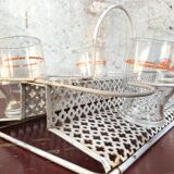 Perforated metal glass basket