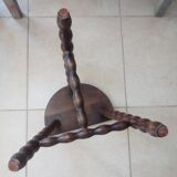 Vintage tripod stool in turned wood