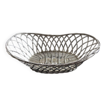Silver woven metal basket