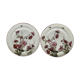 Set de 2 assiettes décor fleurs et abeilles, fin XIXème