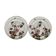 Set de 2 assiettes décor fleurs et abeilles, fin XIXème