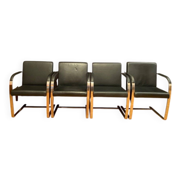 Chaises Brno dans le style de Ludwig Mies van der Rohe, années 1980, ensemble de 4.