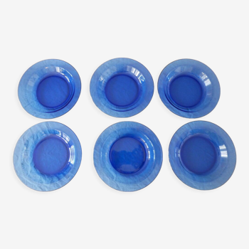 Lot de 6 assiettes creuses bleues Arcoroc