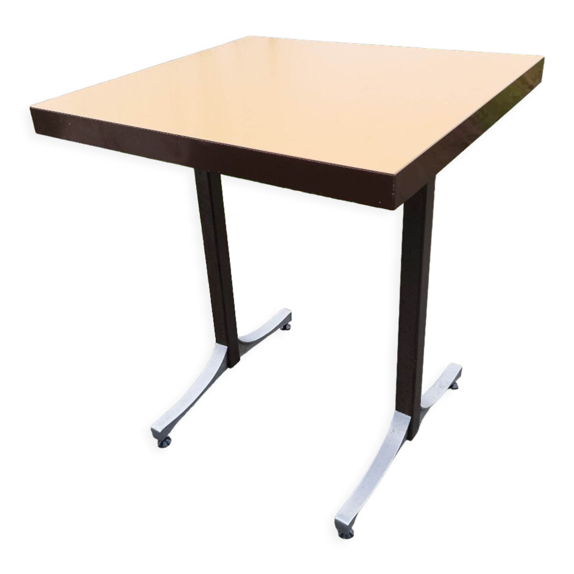 Healing bistro table formica orange iron foot