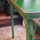 1960 school desk on original green paint