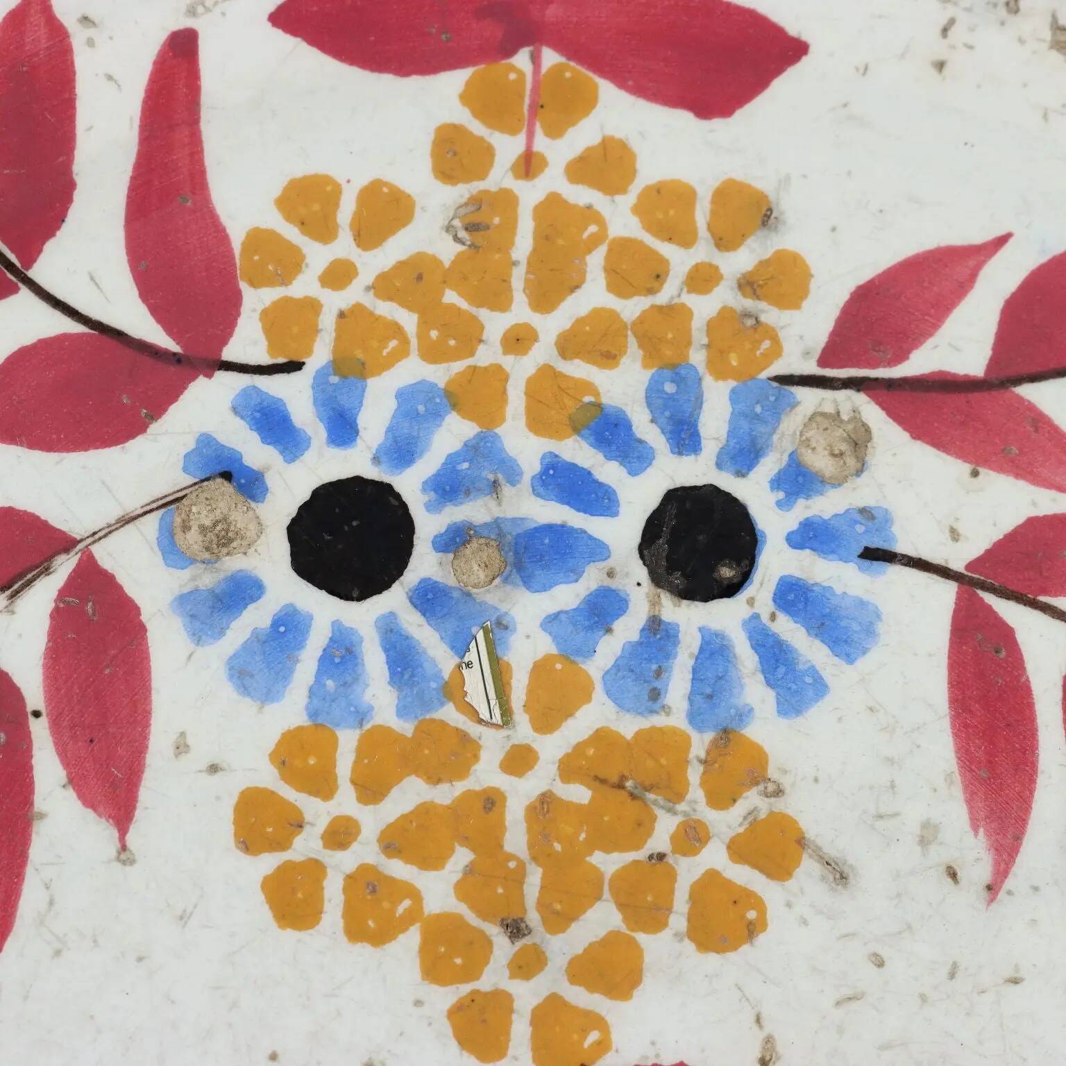 Antique ceramic plate from Laveno, Italy, late 20th century.