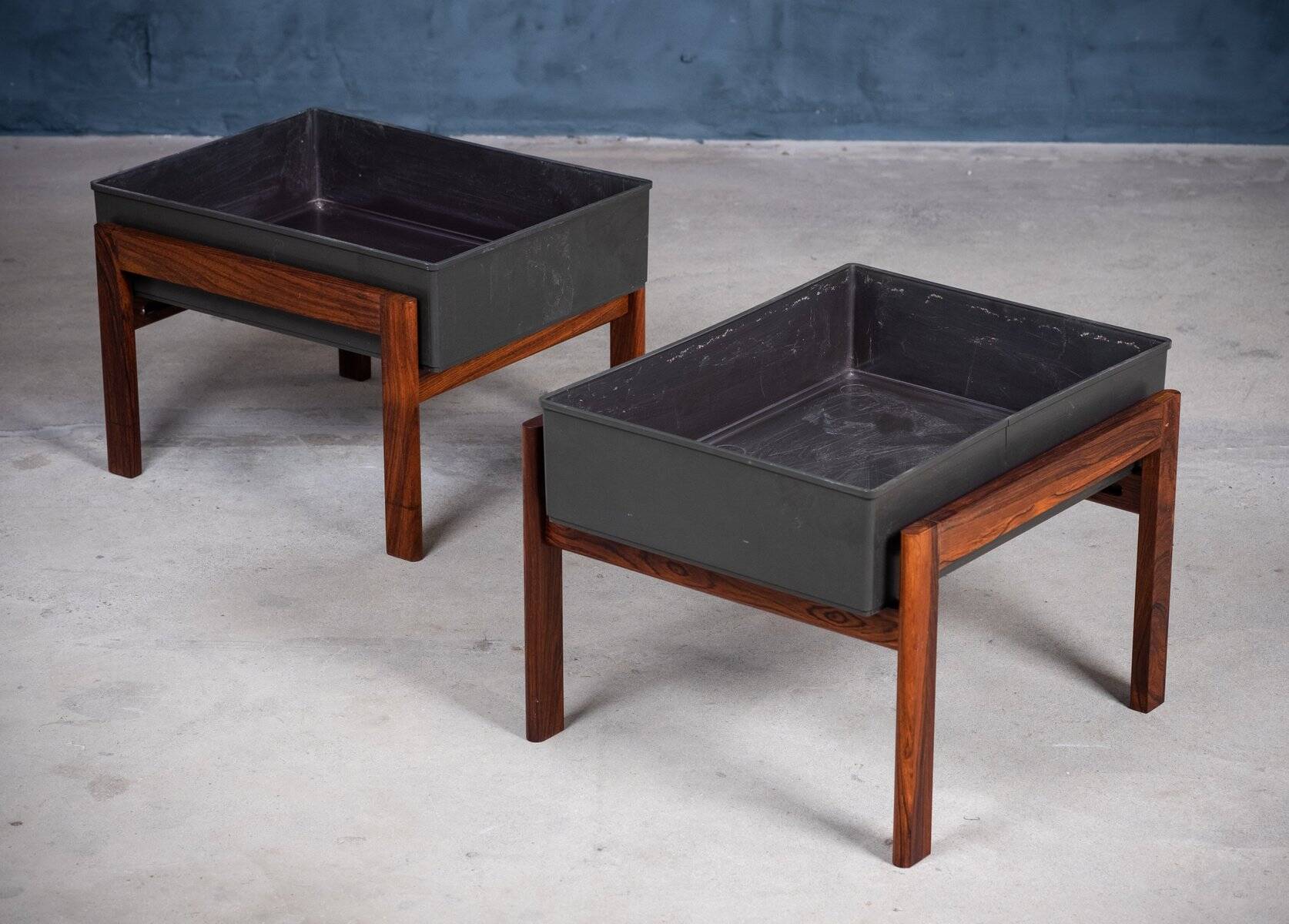 Cache-Pot Minimaliste Mid-Century en Palissandre, Danemark, 1960s, Set de 2
