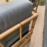 Paire de fauteuils en rotin vintage