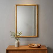 Vintage mirror with bamboo frame, Italian design, 1980s.