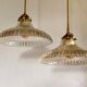Duo de suspensions Holophane de style bistrot