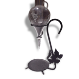 Iron and glass wine decanter