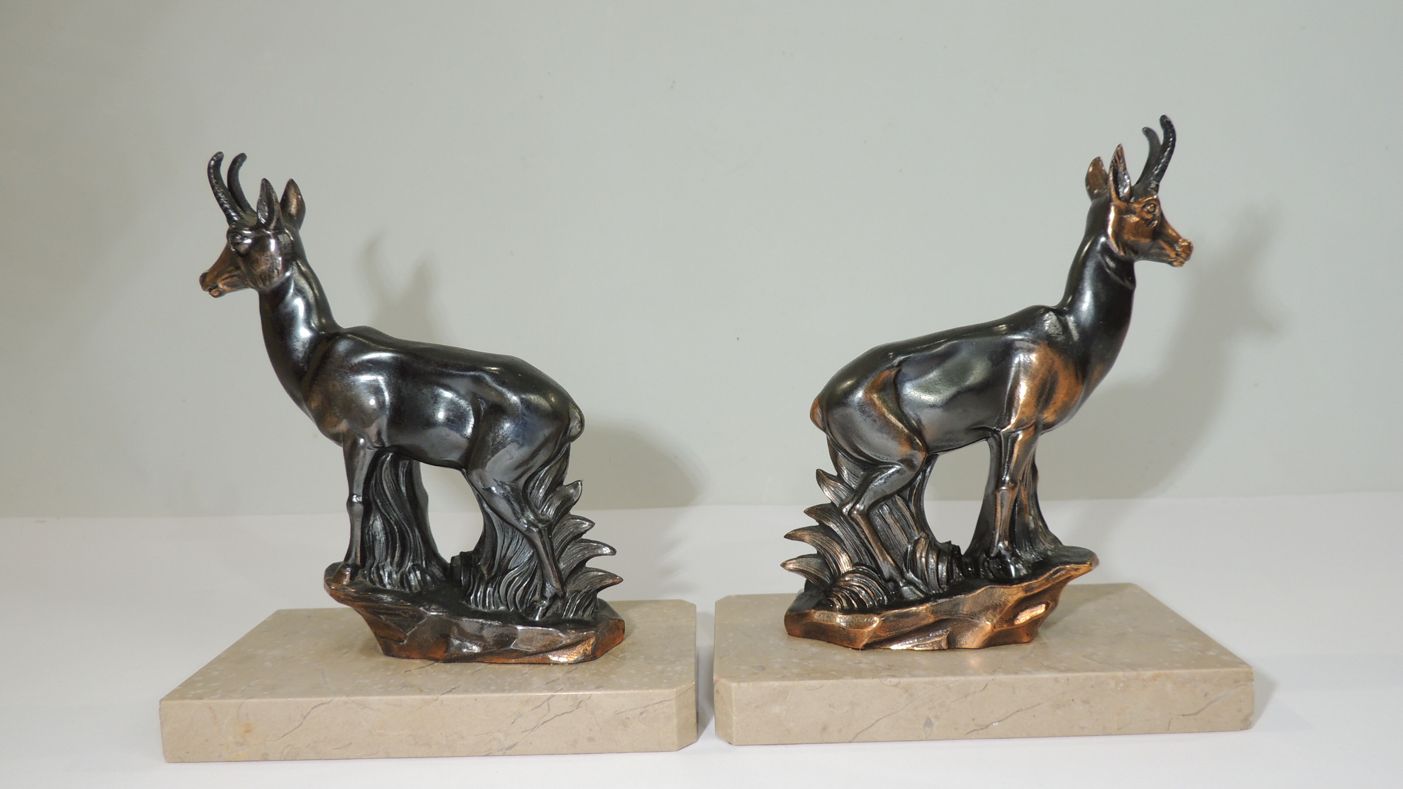Bookends marble and chamois vintage