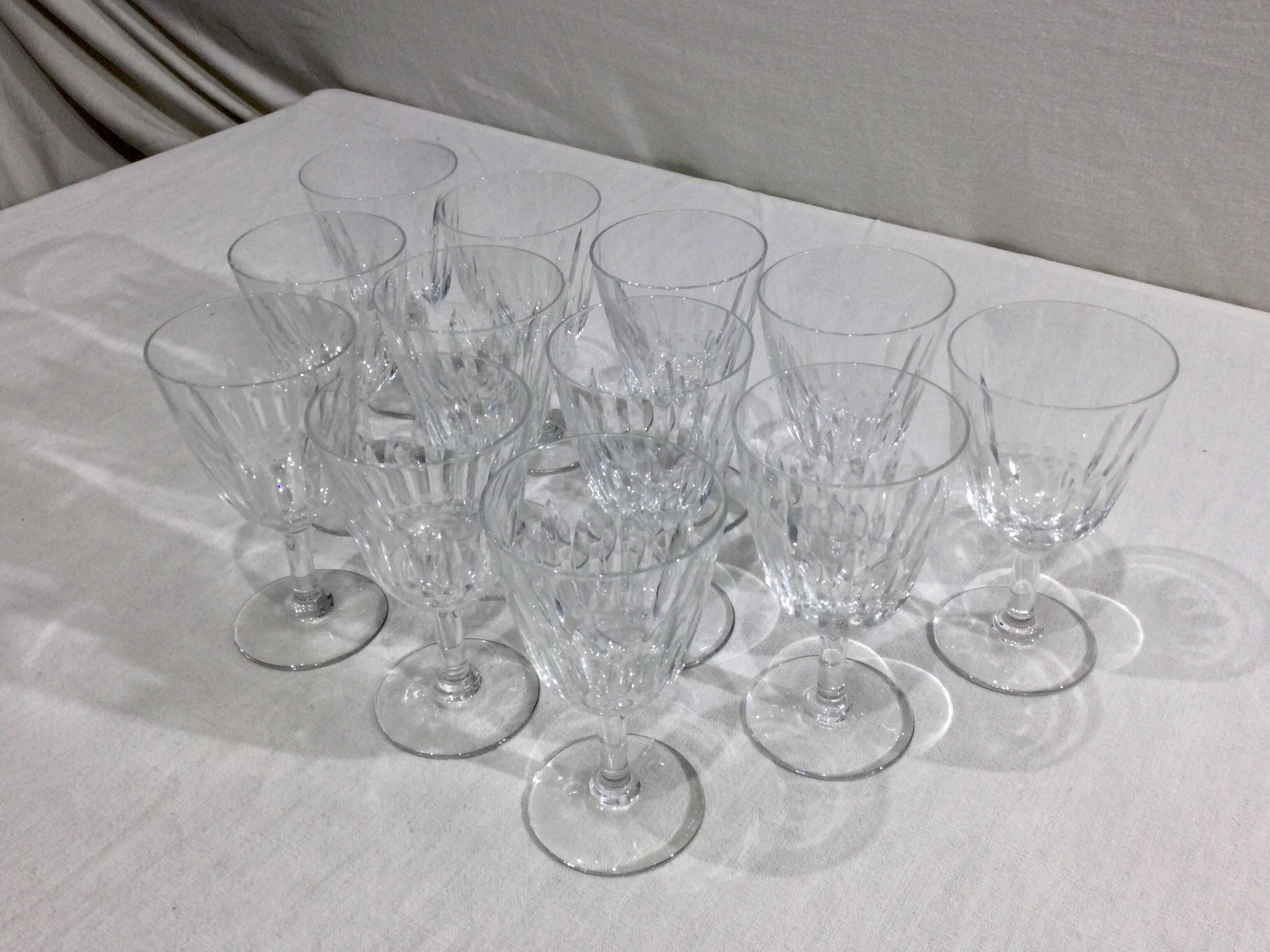 Baccarat – 12 Baccarat Crystal Water Glasses, Casino Pattern