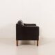 Danish black aniline leather sofa by Hurup, 1980s