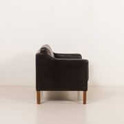 Danish black aniline leather sofa by Hurup, 1980s