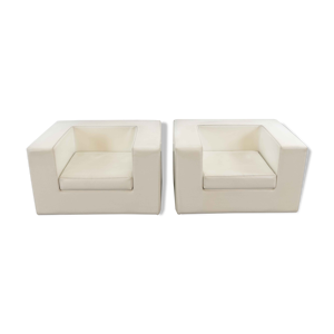 Paire de fauteuils vintage - vinyle