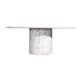 Oval dining table made of Carrara marble