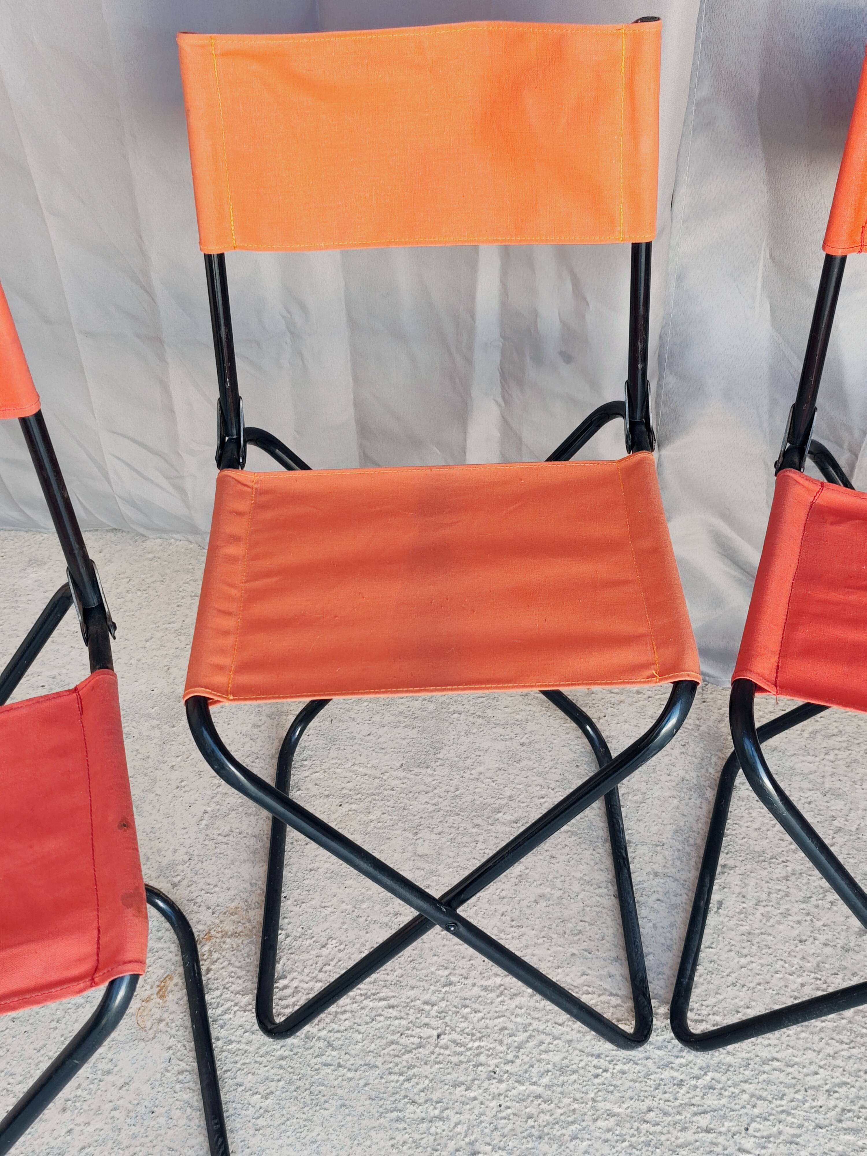 Set of 4 "vintage" folding camping seats