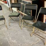 4 black Lafuma folding chairs - Vintage