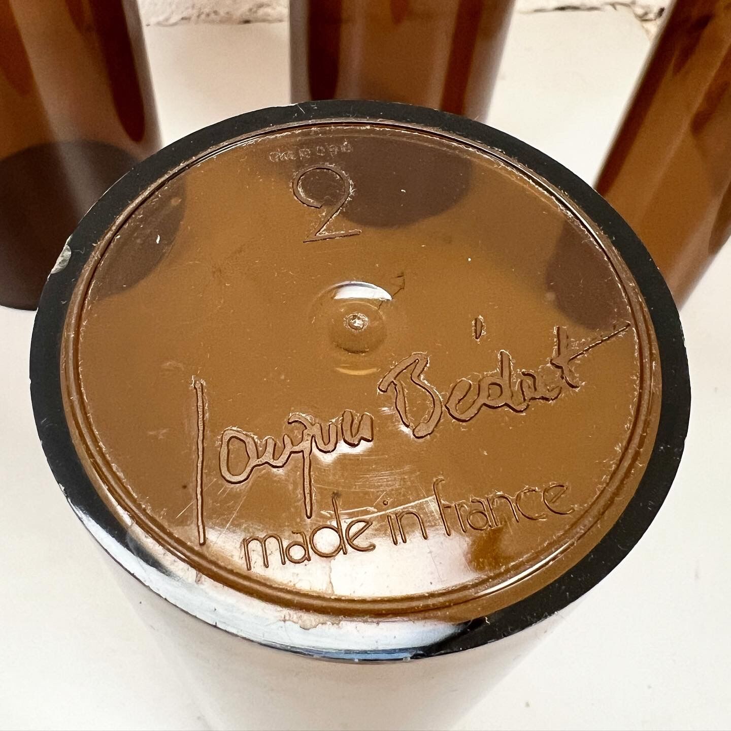 4 Jacques Bédat trundle vases in smoked plexiglass