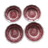 4 assiettes à soupe en porcelaine anglaise ancienne "mason's"