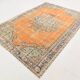 Pumpkin Orange Handmade Vintage Area Rug, 202x282 Cm