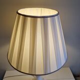 Onyx lamp and pleated lampshade