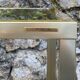 Vintage 1980s rectangular gold metal end table/shelf by pierre vande