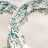 Set of 6 Antique Flat Plates Terre de Fer "Lilas" - Longchamp 19th Century -
