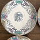 Assiettes en terre de fer polychrome Longwy modèle "chinois"