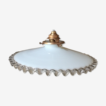 Old white opaline hanging lamp