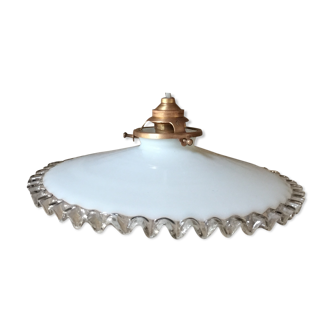 Old white opaline hanging lamp