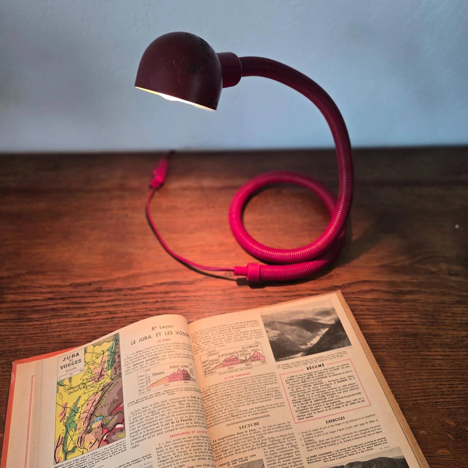 Lampe Serpent rouge "Hebi", années 70