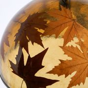 Rare, large 1970s Italian resin pendant lamp with embedded maple leaves