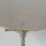 Steel garden table on cast iron base