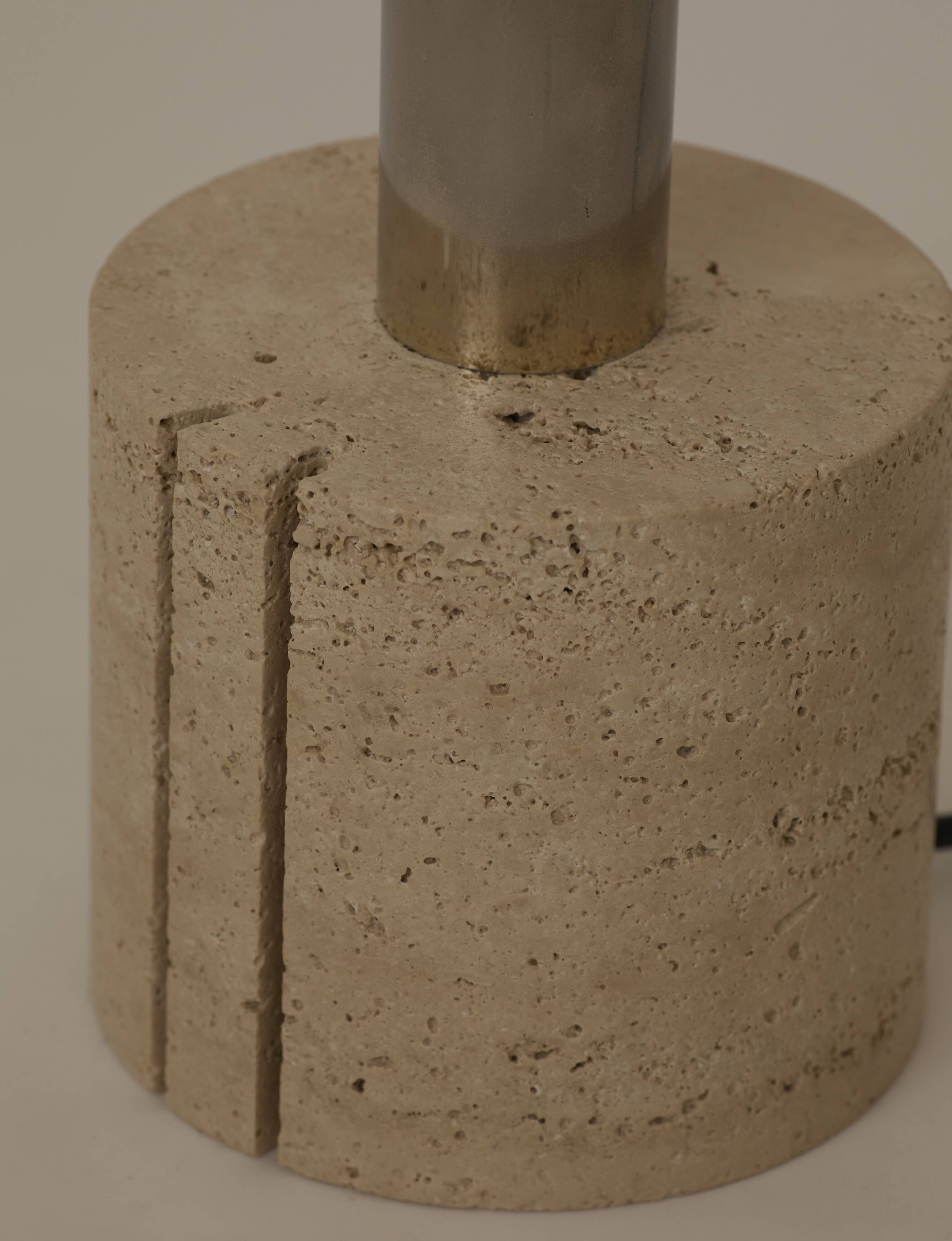 Travertine table lamp base by Fratelli Mannelli Italy c. 1970
